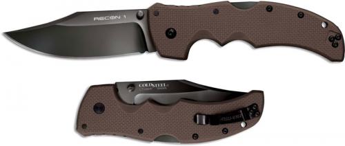 Cold Steel Recon 1 27TLCVF Knife Clip Point Flat Dark Earth G10 Locking Folder