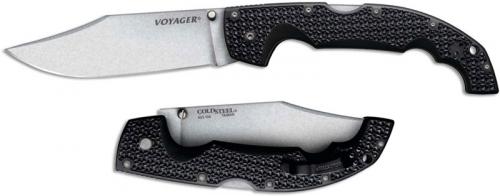 Cold Steel 29AXC Extra Large Voyager Knife AUS 10A Clip Point Black Griv-Ex Tri-Ad Lock Folder