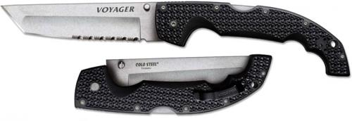 Cold Steel Voyager Knife, Extra Large Part Serrated Tanto, CS-29TXTH