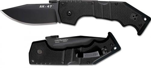 Cold Steel 58M AK-47 Knife Black S35VN Open on Withdrawal Black G10 Tri-Ad Lock Folder