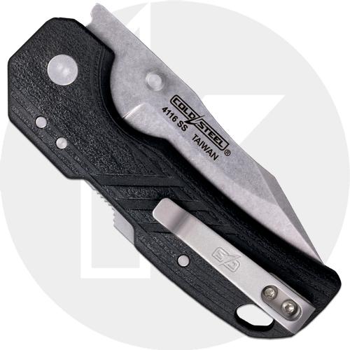 Cold Steel Engage 2.5 FL-25DPLC - Stonewash 4116SS Clip Point - Black GFN - Atlas Lock Folder