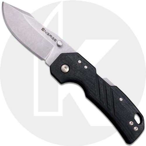 Cold Steel Engage 2.5 FL-25DPLC - Stonewash 4116SS Clip Point - Black GFN - Atlas Lock Folder