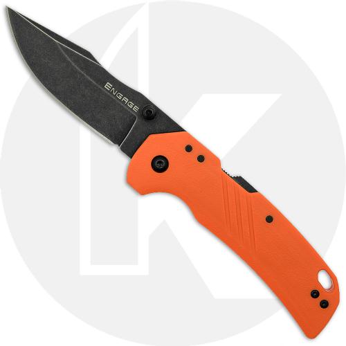 Cold Steel Engage FL-30DPLD-BO - Black Stonewash 4116SS Clip Point - Blaze Orange GFN - Atlas Lock Folder