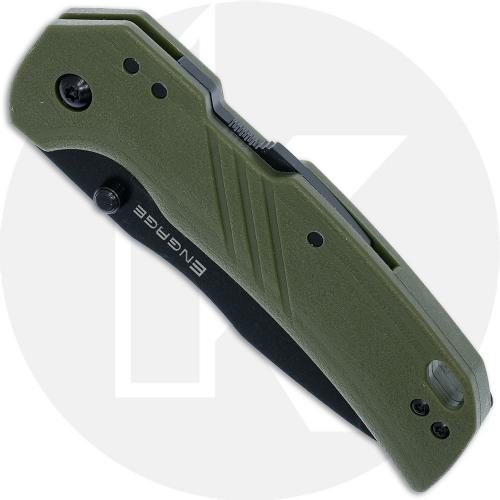 Cold Steel Engage FL-30DPLT-BG - Black Stonewash 4116SS Tanto - OD Green GFN - Atlas Lock Folder