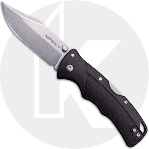 Cold Steel Verdict FL-C3CPSS - Stonewash 4116SS Clip Point - Black GFN - Tri-Ad Lock Folder