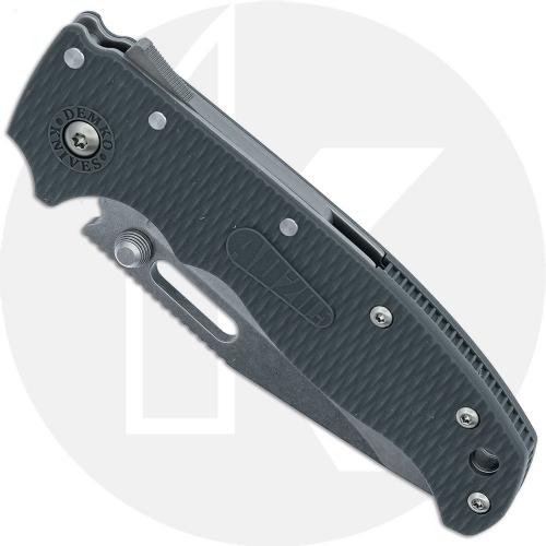 Demko AD20.5 Knife - AUS10A Clip Point - Textured Gray Grivory - Shark-Lock