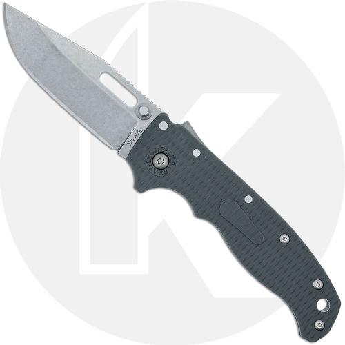 Demko AD20.5 Knife - AUS10A Clip Point - Textured Gray Grivory - Shark-Lock