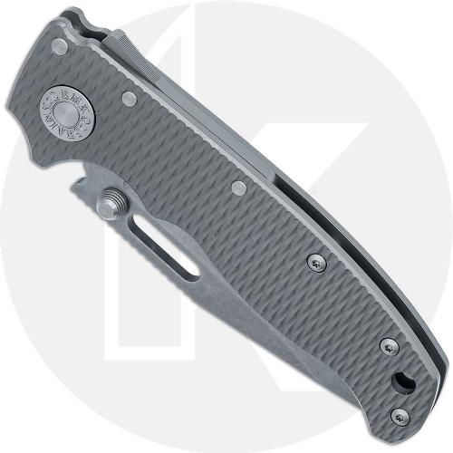 Demko AD20.5 Knife - CPM 3V Clip Point - Textured Titanium - Shark-Lock