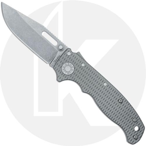 Demko AD20.5 Knife - CPM 3V Clip Point - Textured Titanium - Shark-Lock