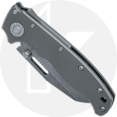 Demko AD20.5 Knife - CPM 3V Shark Foot - Smooth Titanium - Shark-Lock