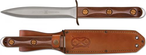 Ek EK13 Commando Presentation Knife Stainless Steel Double Edge Fixed Blade Walnut Handle USA Made