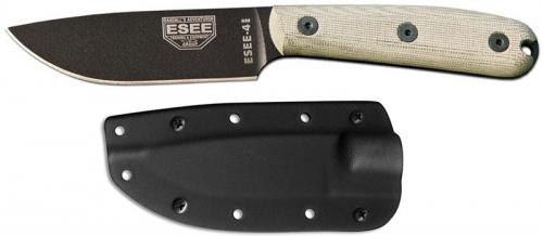 ESEE Knives ESEE-4HM-K Black Drop Point - Traditional Micarta Handle - Black Kydex Sheath