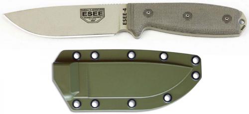 ESEE Knives ESEE-4P-DT Desert Tan Drop Point - Micarta Handle - OD Molded Sheath