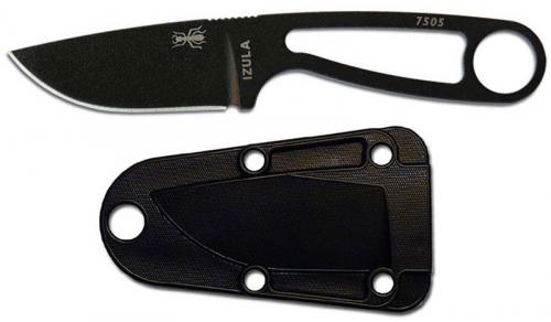 ESEE Knives IZULA-B Black Drop Point Neck Knife - Black Molded Sheath