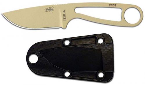 ESEE Knives IZULA-DT Desert Tan Drop Point Neck Knife - Black Molded Sheath