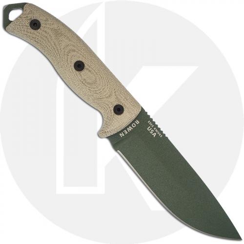 ESEE Knives ESEE-5POD-017 - Olive Drab Drop Point - 3D Canvas Micarta Handle - Glass Breaker Pommel - Black Kydex Sheath