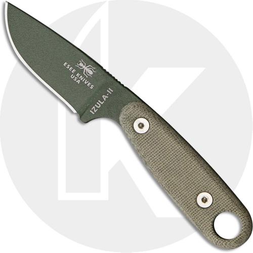 ESEE Knives IZULA-II-OD Olive Drab Drop Point - Micarta Handle - Black Molded Sheath