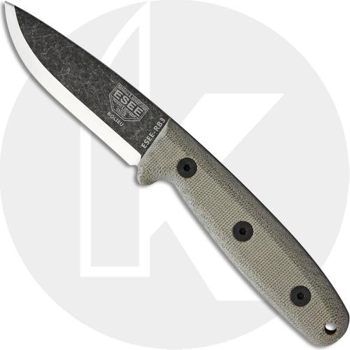 ESEE Knives ESEE-RB3-BO Camp-Lore Reuben Bolieu Scandi Grind Bushcraft Knife