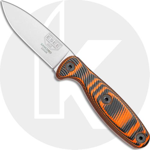 ESEE Knives Xancudo - XAN2-006 - Stonewash S35V Spear Point - Solid Orange / Black 3D G10 Handle - Black Molded Sheath
