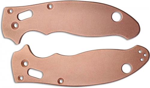 Flytanium Custom Copper Scales for Spyderco Manix 2 G10 Knife - Antique Stonewash Finish