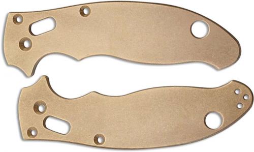Flytanium Custom Brass Scales for Spyderco Manix 2 G10 Knife - Antique Stonewash Finish