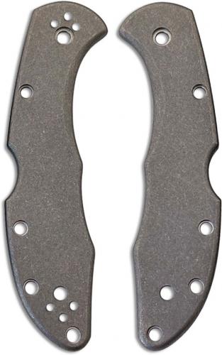 Flytanium Custom Titanium Scales for Spyderco Delica 4 Knife - Stonewash Finish