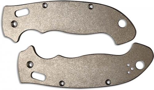 Flytanium Custom Titanium Scales for Spyderco Manix 2 XL Knife - Stonewash Finish