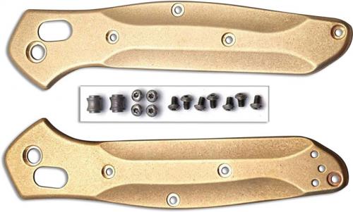 Flytanium Custom Brass Handle Kit for Benchmade 940 Osborne Knife - Stonewash Finish