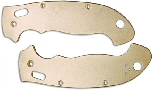 Flytanium Custom Brass Scales for Spyderco Manix 2 XL Knife - Antique Stonewash Finish