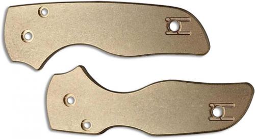 Flytanium Custom Brass Scales for Spyderco Lil Native Knife - Antique Stonewash Finish