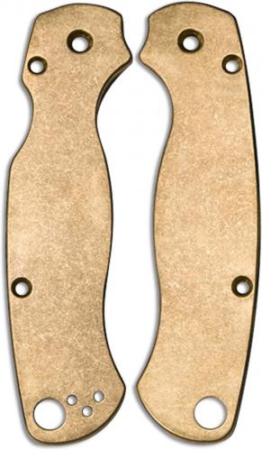 Flytanium Custom Brass Scales for Spyderco Para Military 2 Knife - Antique Stonewash Finish