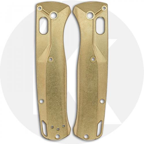 Flytanium Custom Brass Crossfade Scales for Benchmade Bugout Knife - Stonewash