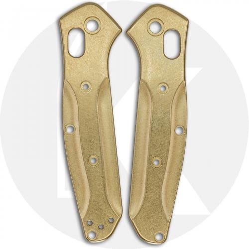 Flytanium Custom Brass Scales for Benchmade Mini Osborne Knife - Stonewash
