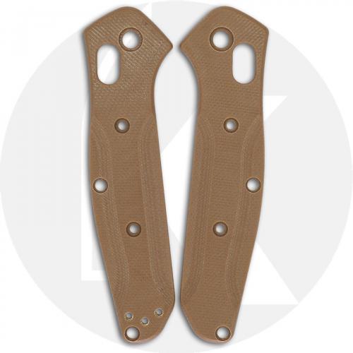 Flytanium Custom G10 Scales for Benchmade Mini Osborne Knife - Earth Brown