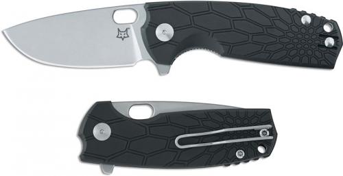 Fox Knives Vox Core FX-604 Jesper Voxnaes EDC Stonewash Drop Point Black FRN Flipper Folding Knife