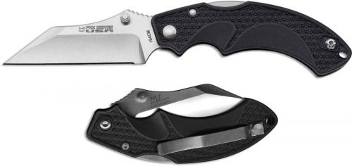 Fox Knives Drago Mike Vellekamp Wharncliffe Back Lock Folding Knife Black FRN USA Made