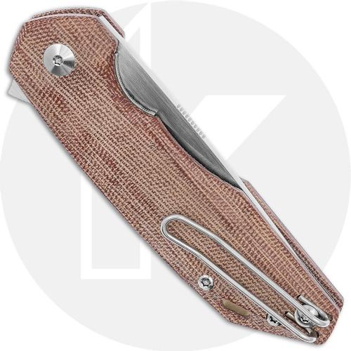 GiantMouse ACE Corta Knife - Satin Bohler M390 - Natural Canvas Micarta