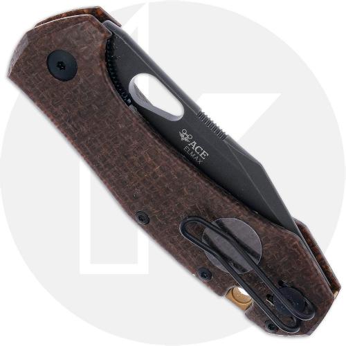 GiantMouse ACE Atelier Knife - PVD Elmax Clip Point - Burlap Micarta