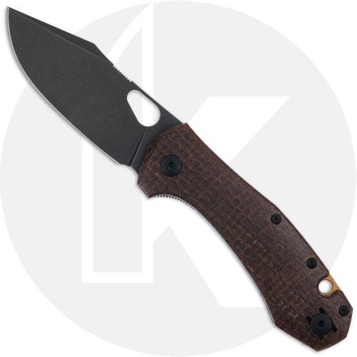 GiantMouse ACE Atelier Knife - PVD Elmax Clip Point - Burlap Micarta