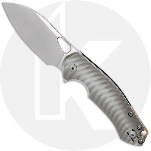 GiantMouse ACE Biblio XL Knife - Satin CPM MagnaCut Drop Point - Titanium