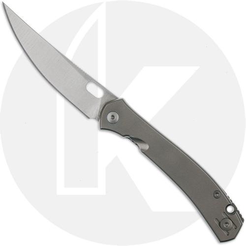 GiantMouse ACE Bleecker Knife - Satin CPM MagnaCut Drop Point - Titanium