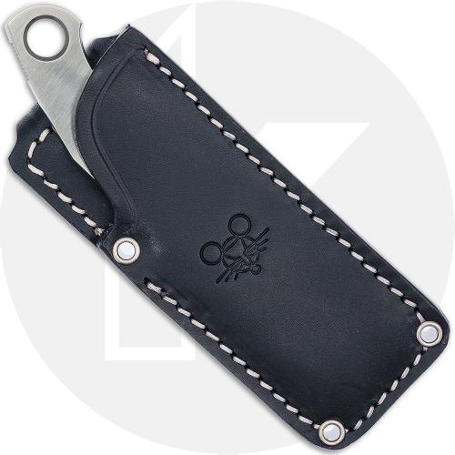 GiantMouse GMF1 Fixed Blade Knife - Satin N690 Modified Drop Point - Leather Sheath