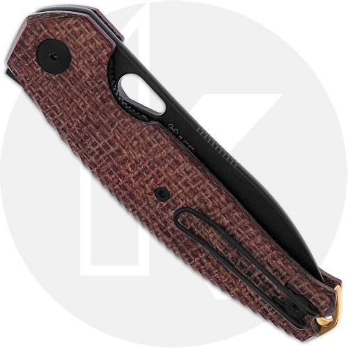 GiantMouse ACE Jagt Knife - PVD Elmax Drop Point - Burlap Micarta - Flipper Folder
