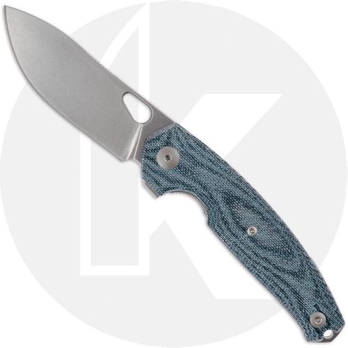 GiantMouse ACE Jagt Knife - Stonewash Elmax Drop Point - Denim Micarta - Flipper Folder