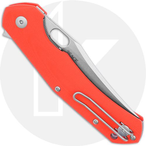 GiantMouse ACE Jutland Knife - Stonewash Elmax - Orange G10