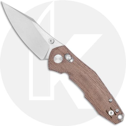 GiantMouse ACE Nazca Knife - Satin Bohler M390 - Natural Canvas Micarta