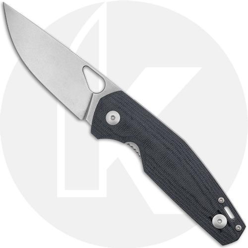 GiantMouse ACE Nimbus V3 Knife - Stonewash CPM MagnaCut - Double Black Canvas Micarta