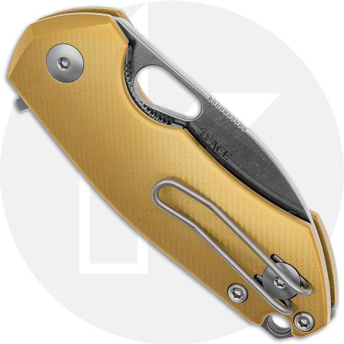 GiantMouse ACE Riv LL Knife - Satin MagnaCut - Brass - Flipper Folder