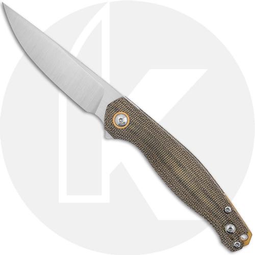 GiantMouse ACE Sonoma V2 Knife - Satin Elmax - Green Canvas Micarta