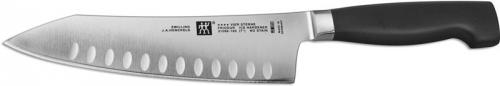 Henckels Four Star 31098-183 Rocking Santoku with 7 Inch Hollow Edge Blade, Made in Germany, HE-98183